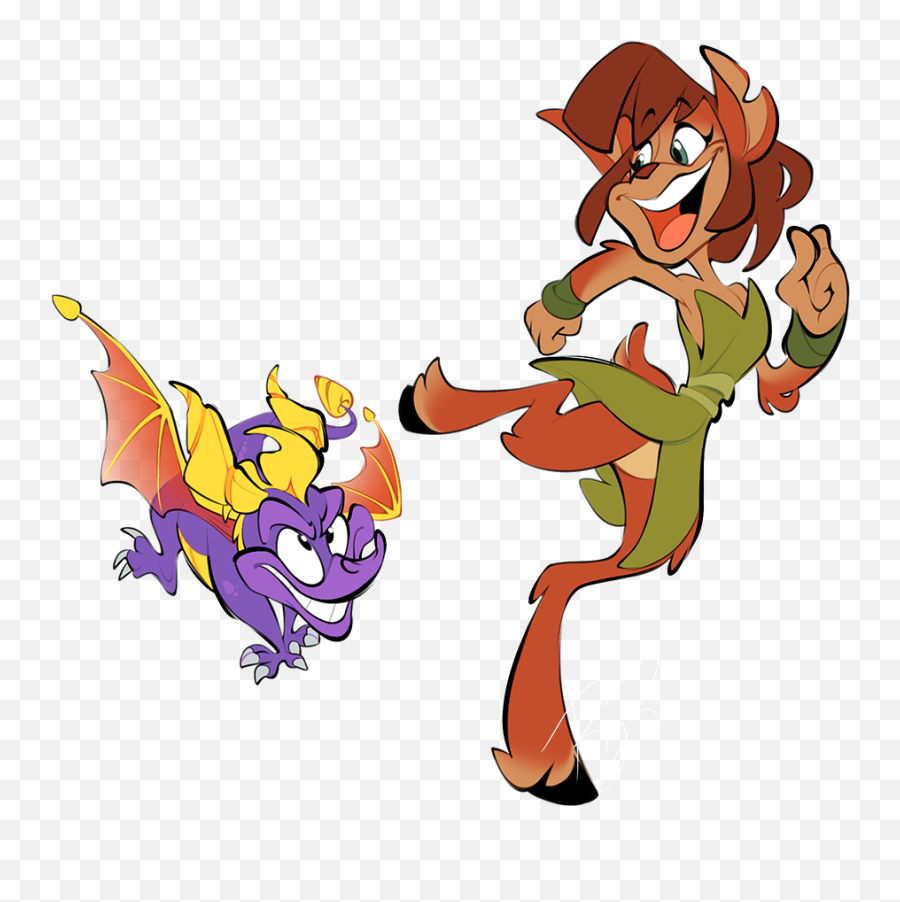 Spyro And Elora By Rayish Fur Affinity Dot Net Cartoon Png Spyro