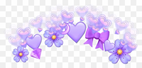 Purle Purplehearts Purpleheart Hearts Heart Emoji Crown Transparent