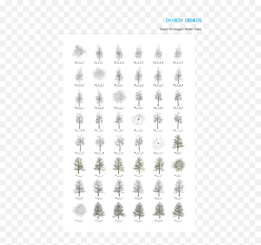 Dosch Design - Dosch 2d Vizimages Winter Trees Number Png,Winter Tree Png