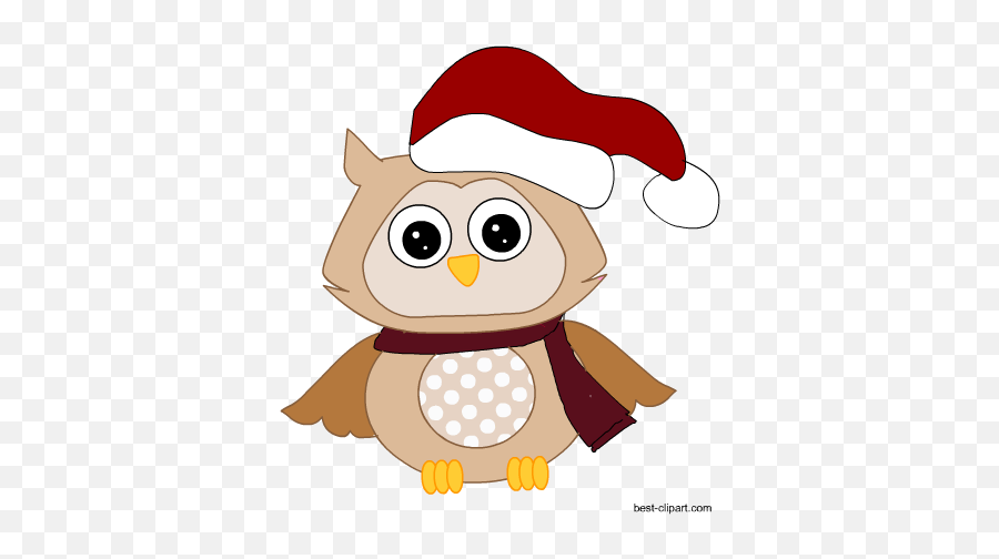 Owl Wearing Christmas Hat Clip Quzuanhappynewyearsite - Tate London Png,Cartoon Santa Hat Png