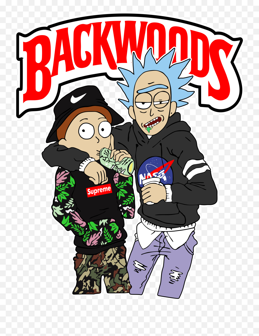 Z157 Backwoods Rick And Morty Sticker U2013 Artistic Stickers - Rick And Morty Backwoods Png,Backwoods Png