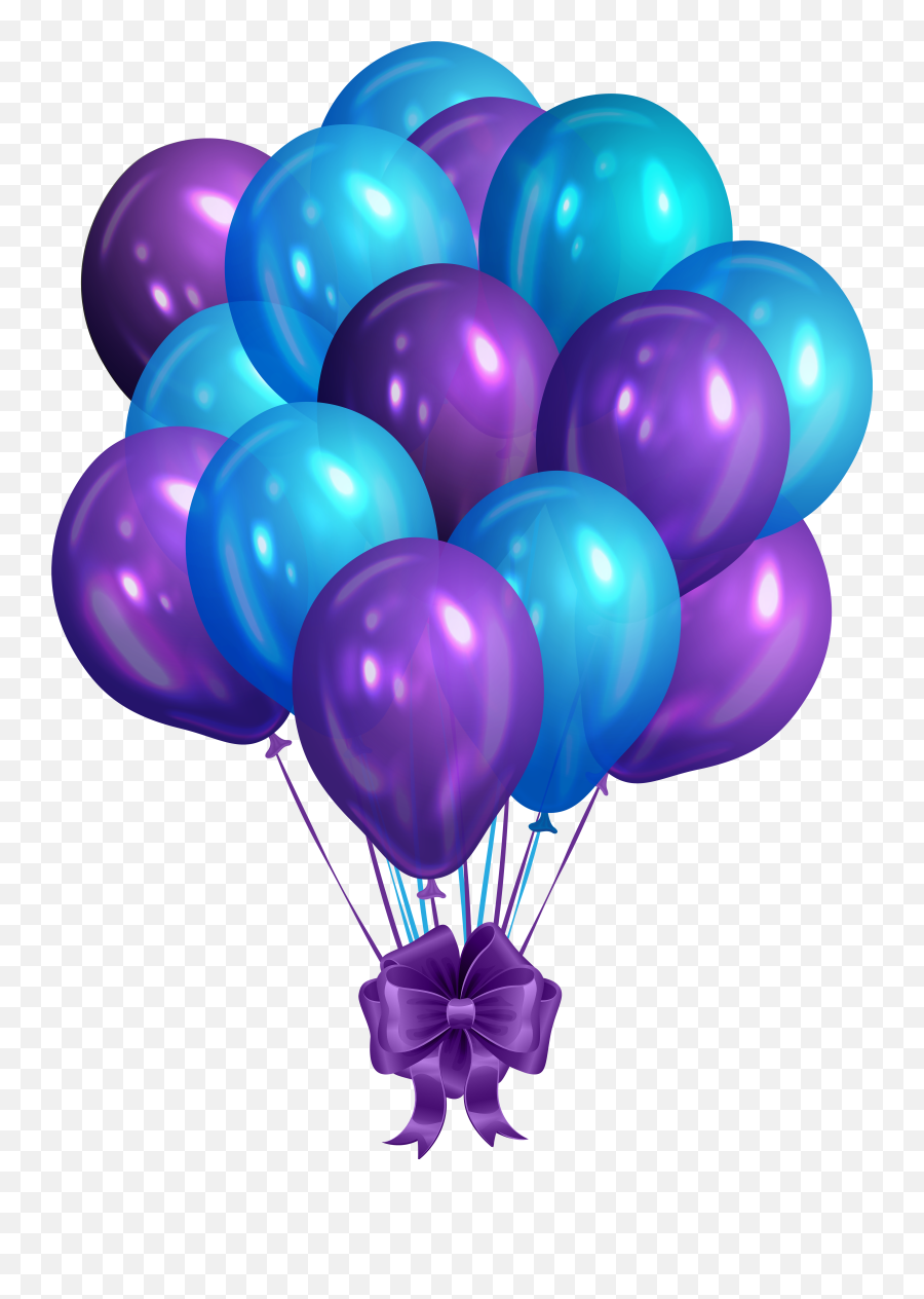 Blue Bunch Of Balloons Clip Art Png - Blue And Purple Balloons Png,Blue Balloons Png