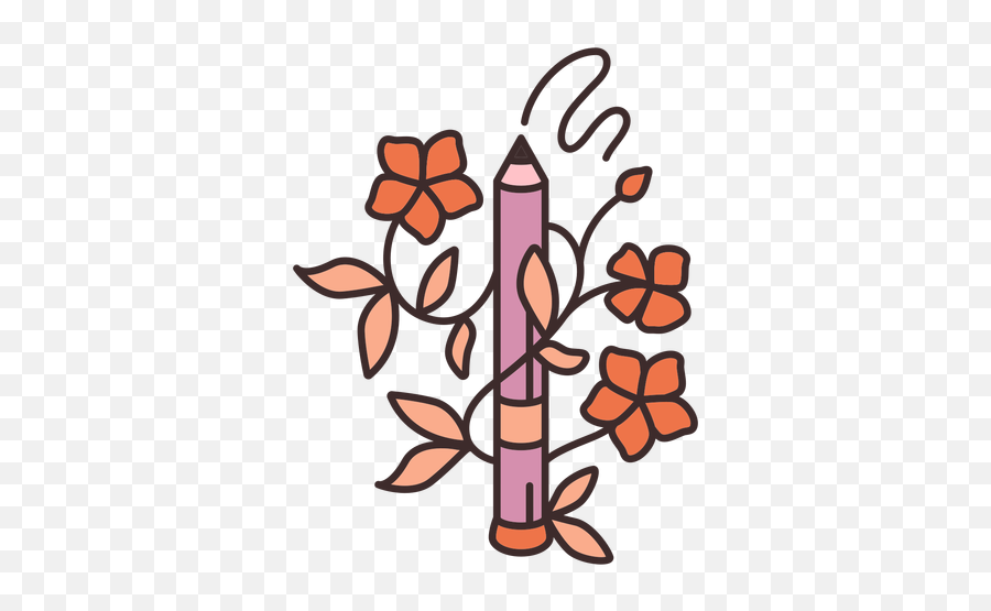 Pencil Eyeliner Floral Illustration - Transparent Png U0026 Svg Ilustração Hidratação Capilar Png,Eyeliner Png