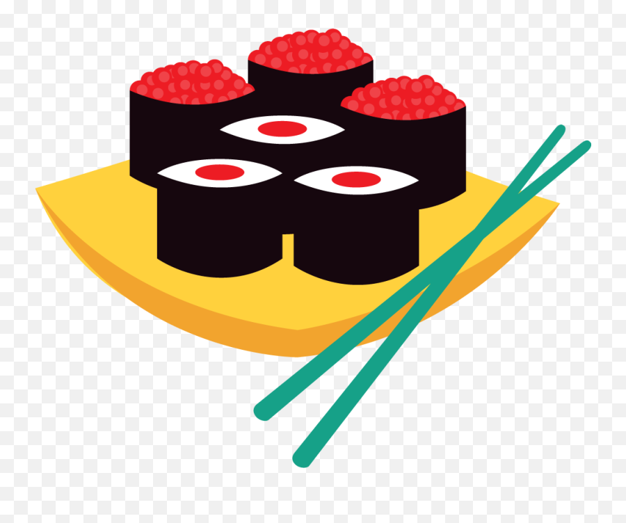 Cuisine Sushi Japanese Cartoon Free Hq - Sushi Cartoon Png,Sushi Clipart Png