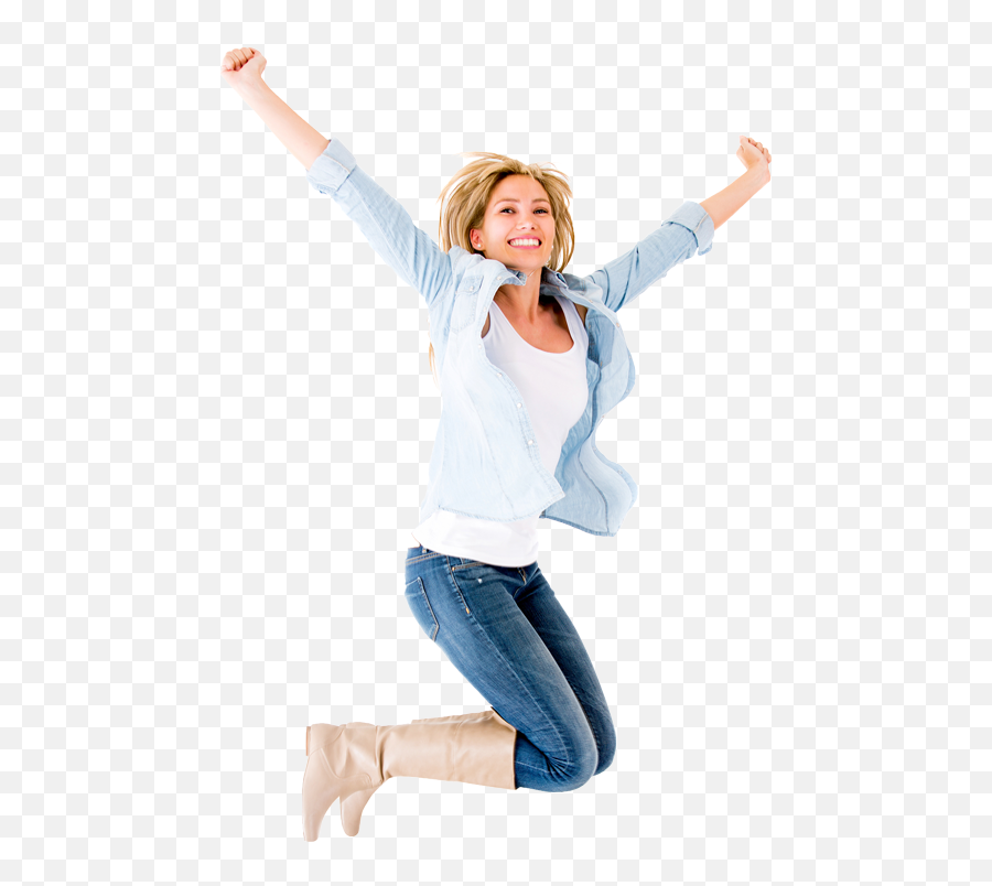 Happy Woman Jumping Png Transparent - Lady Girl Jumping Png,Jumping Png