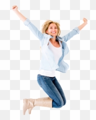 Happy Woman Jumping Png Transparent - Lady Girl