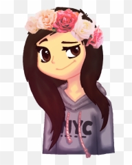 Monkey Emoji With Flower Crown Png Graphic - Girl