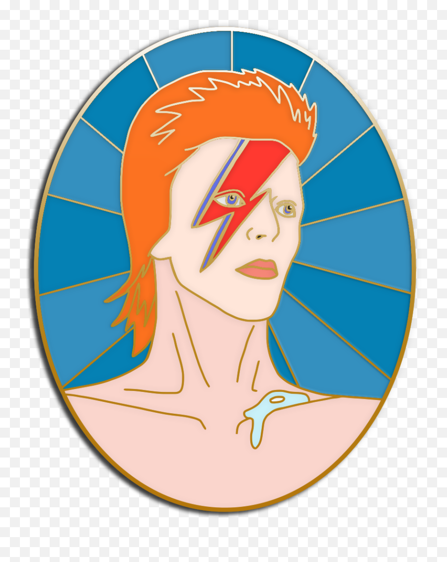 David Bowie Hard Enamel Lapel Pin - Hair Design Png,David Bowie Transparent