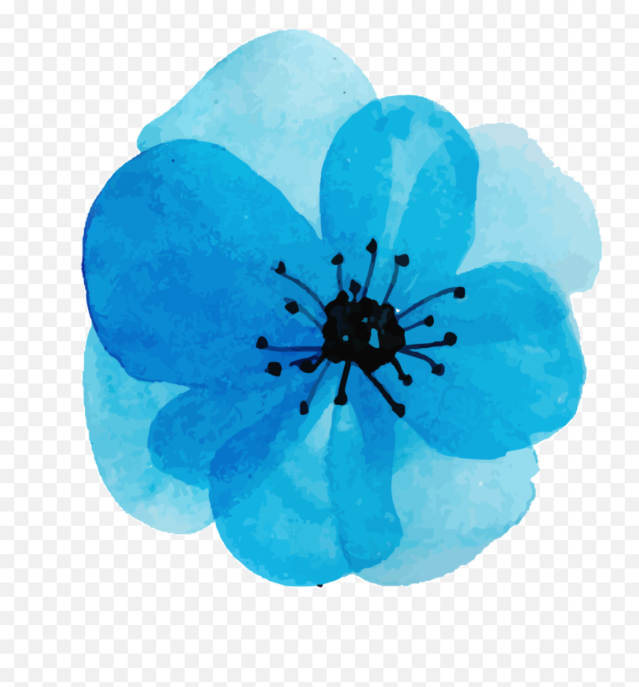 Free Png Watercolor Floral - Konfest Green Blue Teal Watercolor Flower,Watercolor Clipart Png