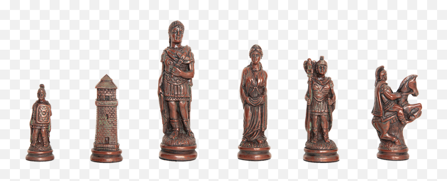 Roman Themed Chess Pieces - 425 King Metallic House Of Artifact Png,Roman Statue Png