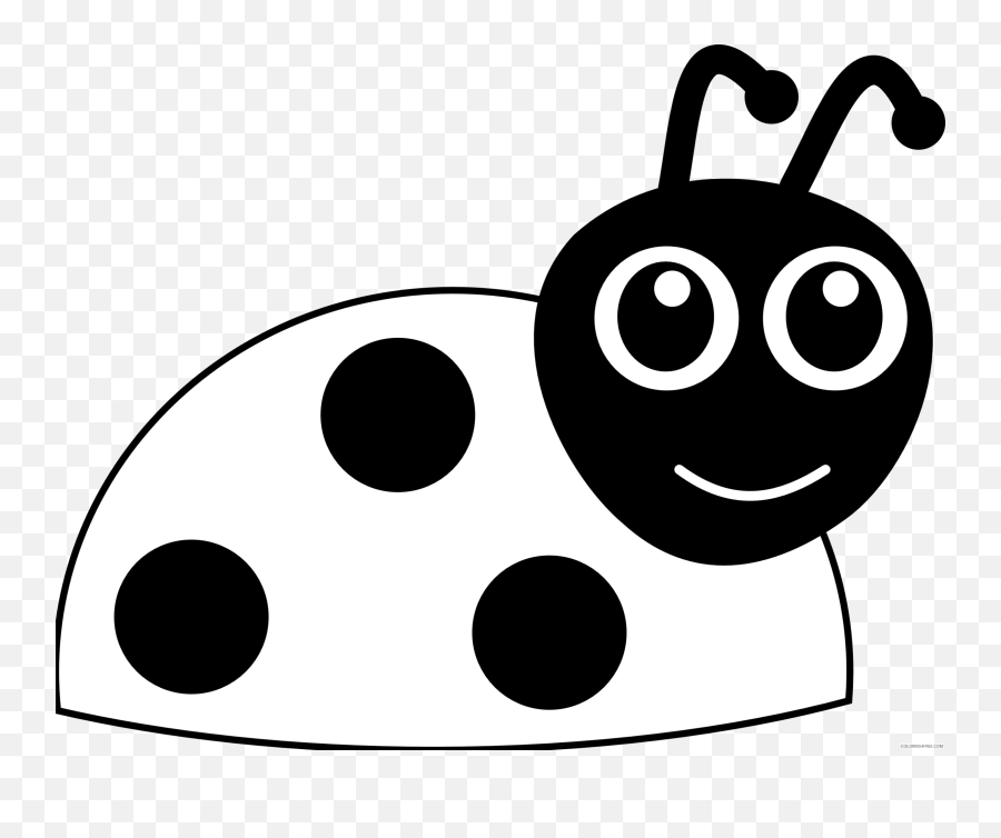 Flower Black And White Simple Clipart - Ladybug Black And White Png,Simple Flower Png