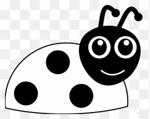 Flower Black And White Simple Clipart - Ladybug Black And White png