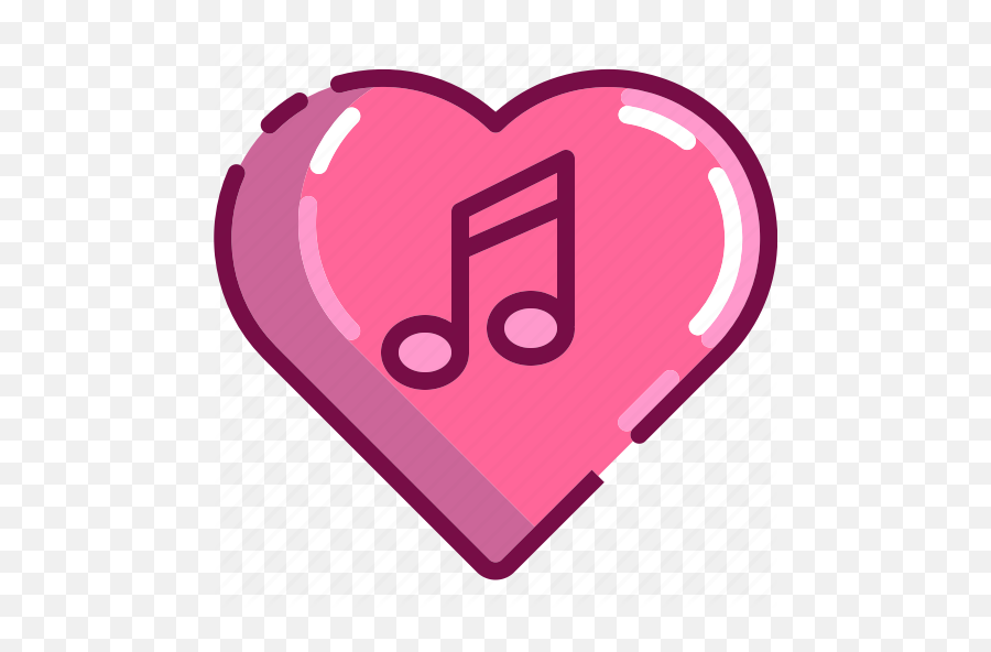Heart Love Music Note Song Valentine Icon - Download On Iconfinder Music Icon Pink Heart Png,Heart Icon Pink