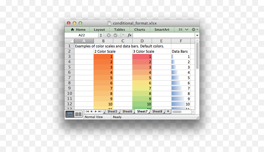 Working With Conditional Formatting U2014 Xlsxwriter Documentation - Conditional Formatting Color Scales Png,Excel Doc Icon