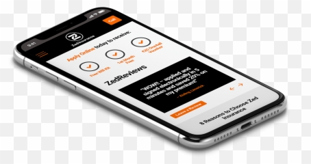 Iphone With Zed Insurance Website - Mobile Phone png