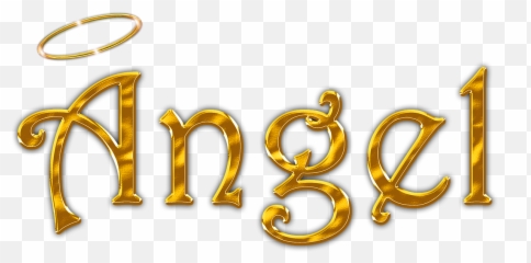 Angel Halo Design Gold Name - png