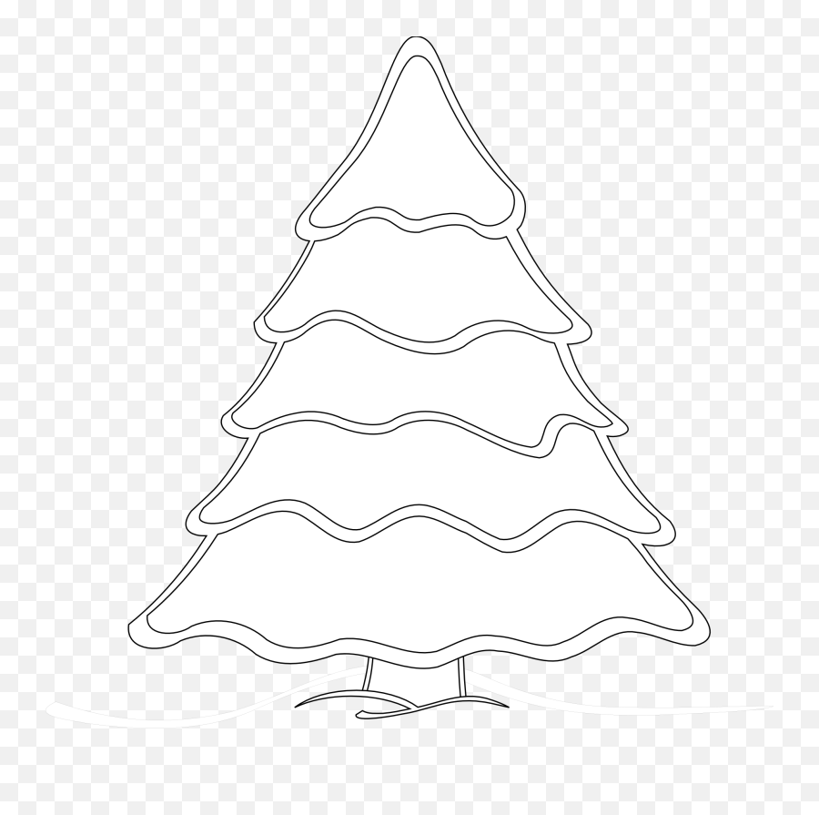 Black And White Christmas Tree Clipart - White Christmas Tree Clipart Png,Christmas Tree Vector Png