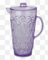 Large Lavender Swirly Embossed Acrylic Jug With Lid Rice - Ceramic Squash png
