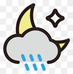 Moon Night Rain Storm Weather Icon - Weather Color png