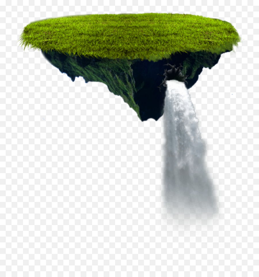 Download Floating Island Png - Floating Island With Waterfall Drawing,Floating Island Png