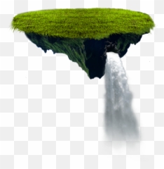 Download Floating Island Png - Floating Island With Waterfall Drawing,Floating Island Png