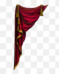 Red Curtain Left Rustic Curtains - Transparent Background Png