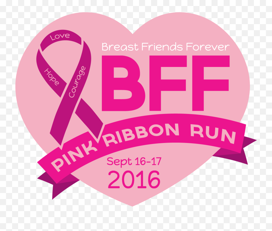 Bff Pink Ribbon Run - Heart Full Size Png Download Seekpng Heart,Pink Ribbon Png