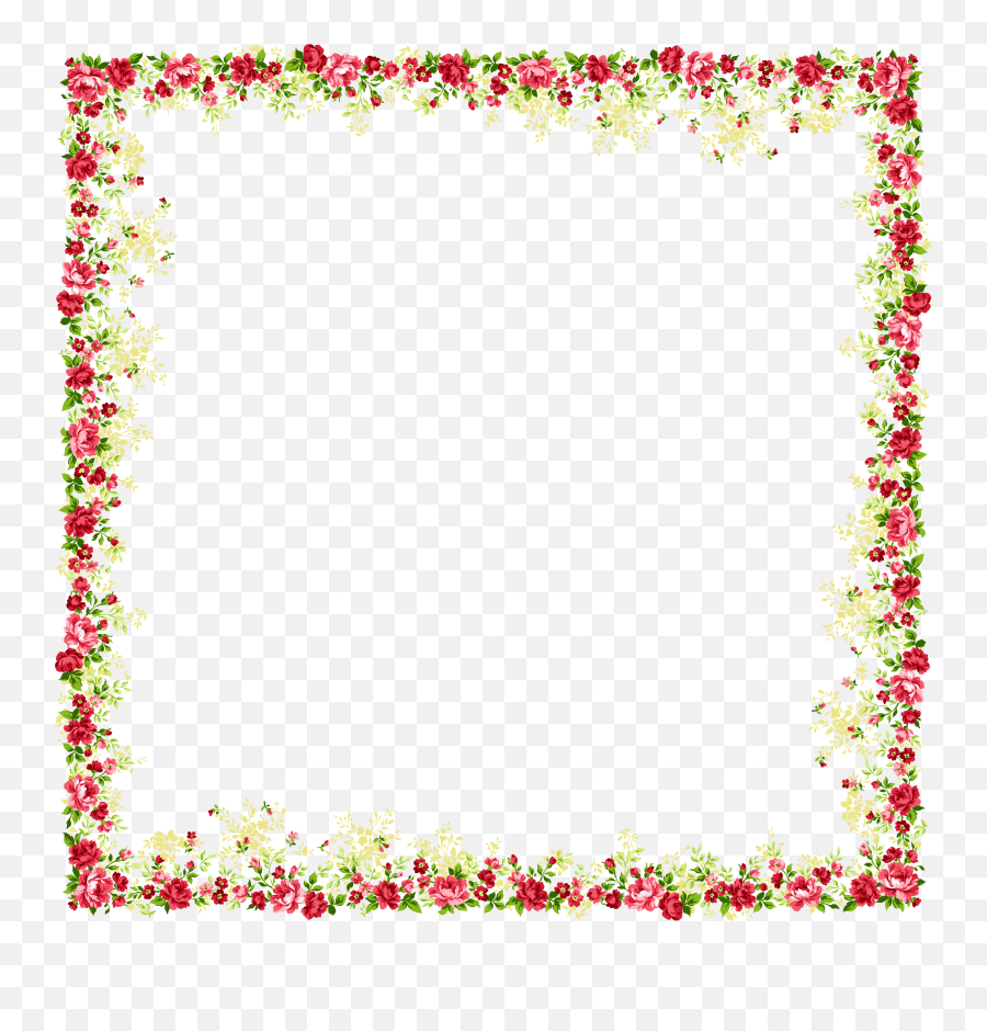 Download Red Flower Frame Png Clipart - Flower Border Design Png,Flower Frame Png