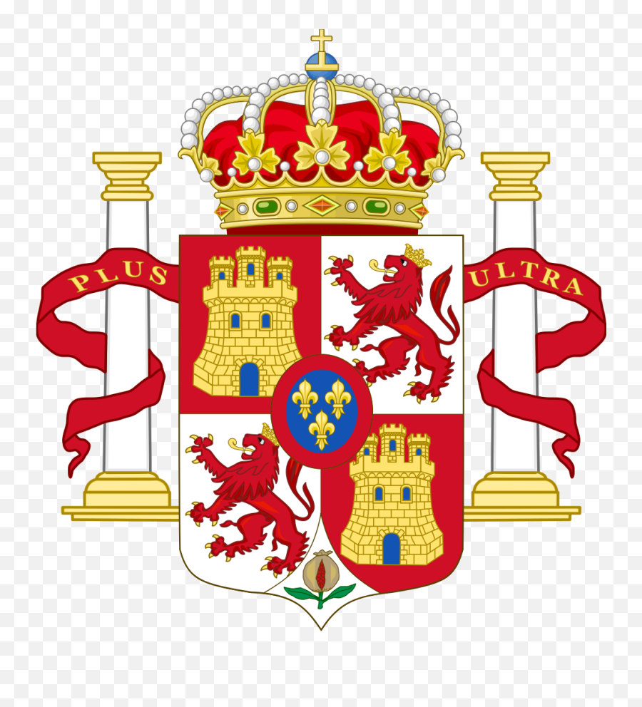 Filelesser Royal Coat Of Arms Spain 1700 - 1868 And 1834 Castile And Leon Coat Of Arms Png,Spanish Png