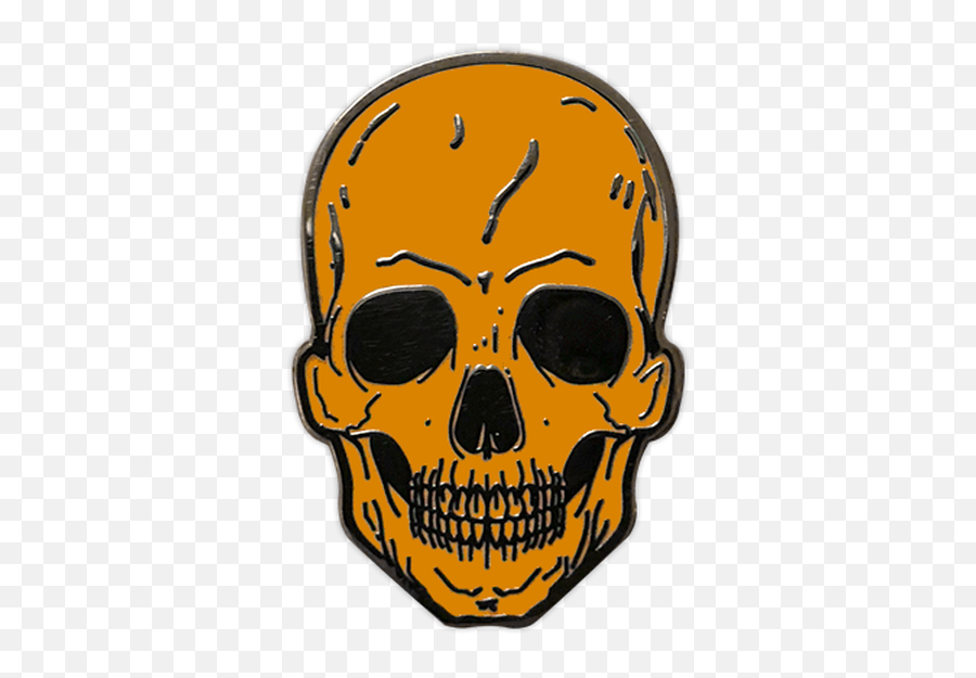 Orange Skull Enamel Pin - Green Skull Png,Skull Transparent