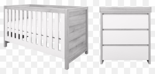 Modena 2 Piece Room Set Cot Bed U0026 Changer - Whitegrey Png,Piece Of Wood Png