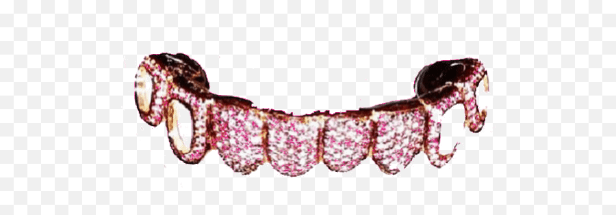 Pink Grillz Sticker Gif Gfycat - Rose Gold Pink Diamond Grillz Png,Grillz Png
