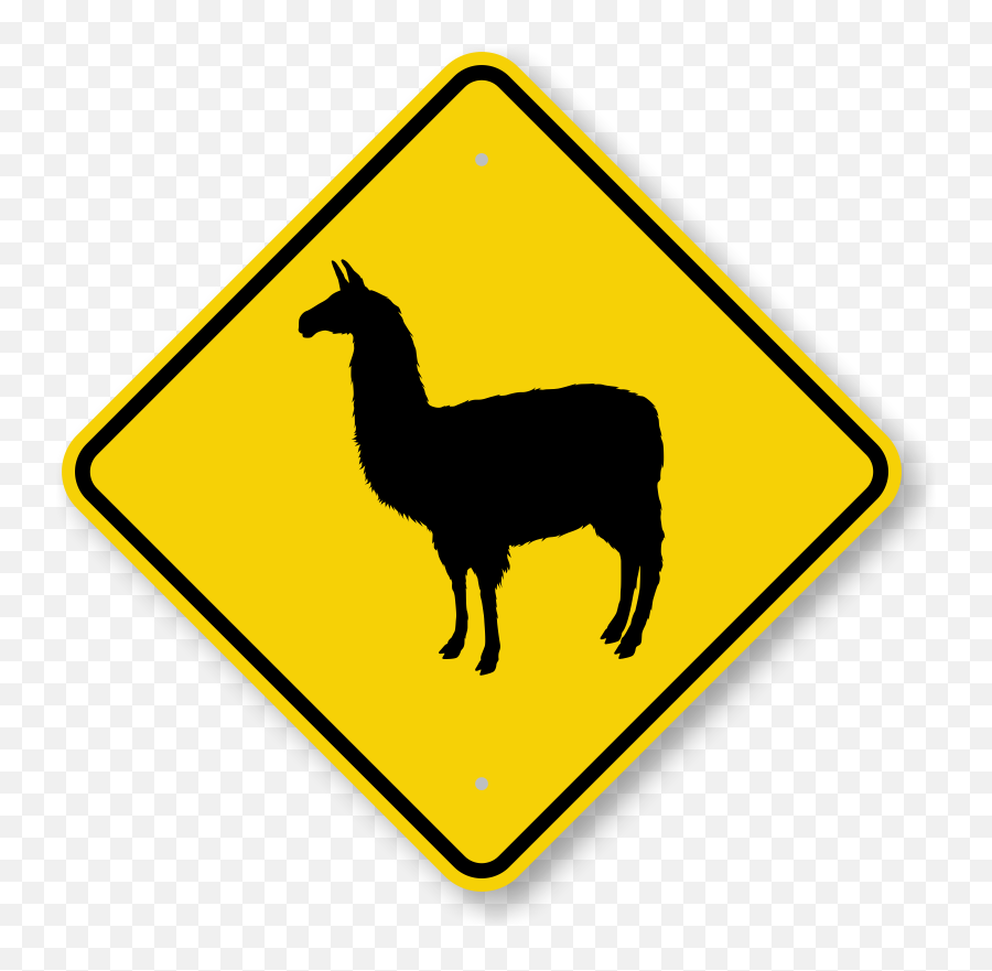 Alpaca Crossing Sign - Wild Farmers Road Sign Png,Alpaca Png
