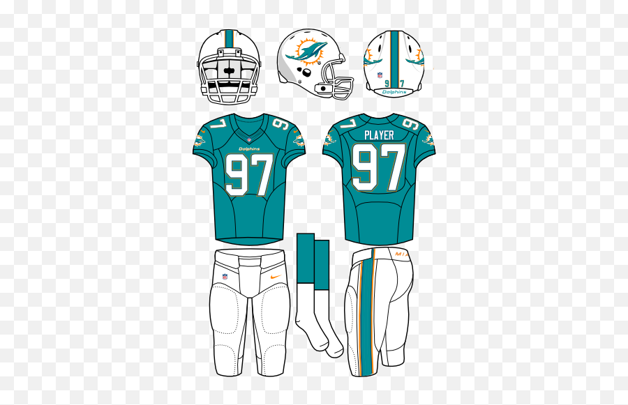 Miami Dolphins Home Uniform - Jacksonville Jaguars Cool Uniforms Png,Miami Dolphins Logo Png