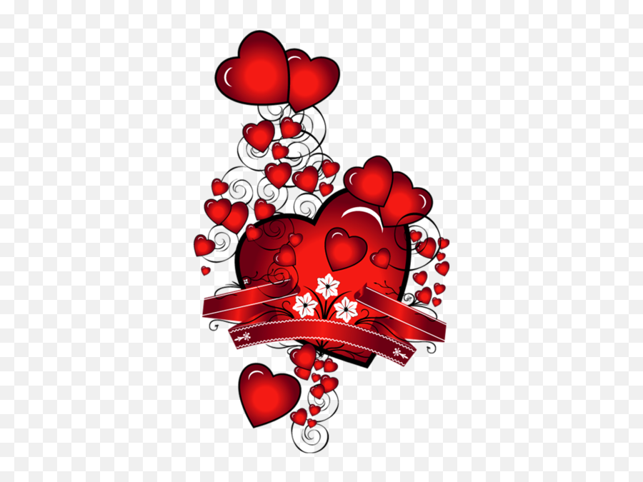 Hearts With Flowers Art Png Picture Hart Valentijnen Kusjes - Love,Hart Png