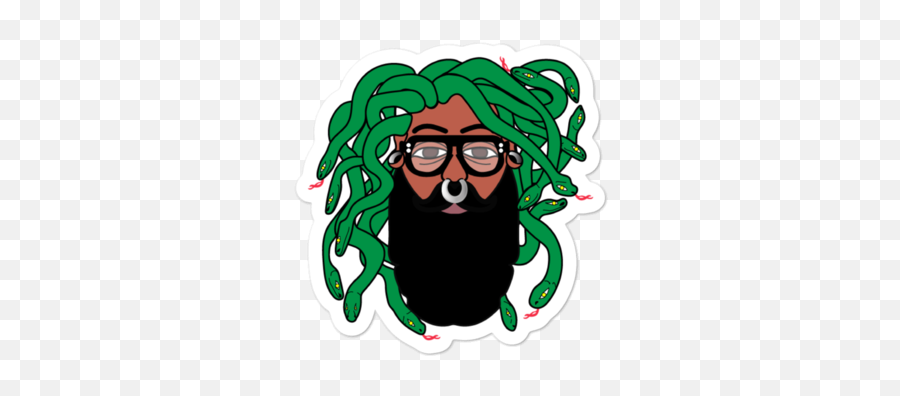 Stickers U2013 Amari Medusa - Hair Design Png,Beard And Glasses Logo