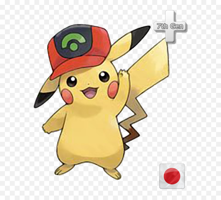 Pikachu With Ashs Hat - Pikachu With Cap Png,Pokemon Hat Png