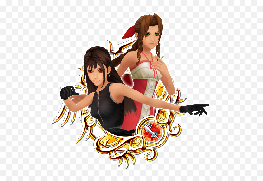 Tifa U0026 Aerith - Khux Wiki Kingdom Hearts 3 Illustrated Kairi Png,Tifa Gamer Icon