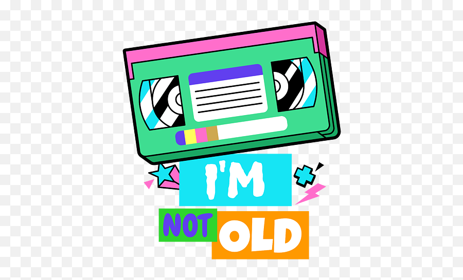 Im Not Old Retro Neon Nostalgic Cassette 80s 90s Gift Shower Curtain - Retro Vhs Tape Clipart Png,Nineties Icon