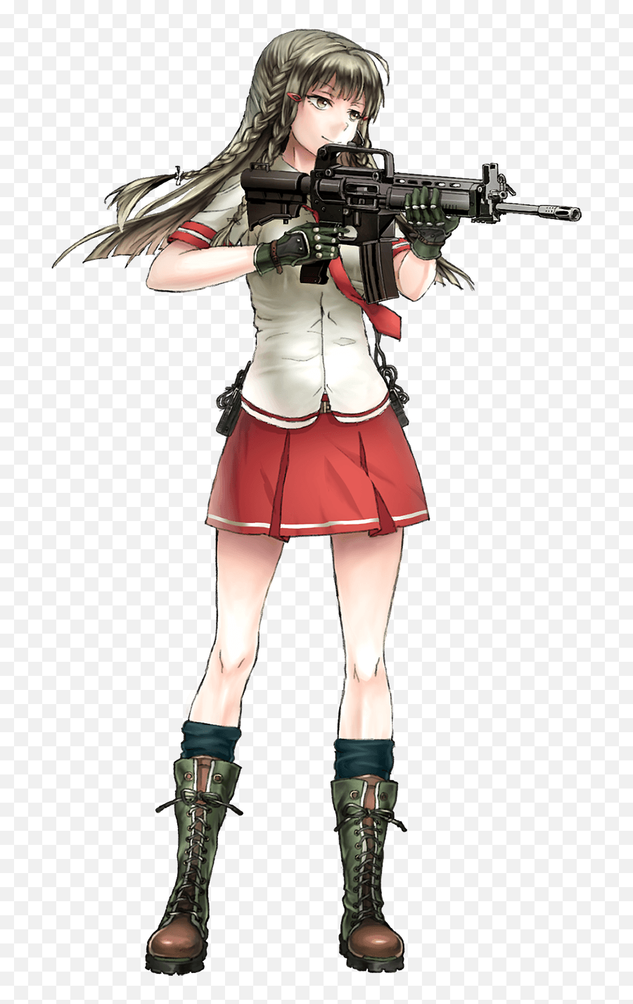 Download T91assaultriflenormal - Cartoon Girl Shooting Gun Anime Girl Gun Png,Cartoon Gun Png