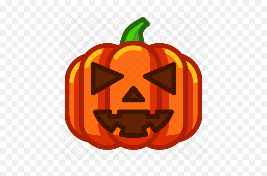 Scary Pumpkin Emoji Icon Of Colored Png