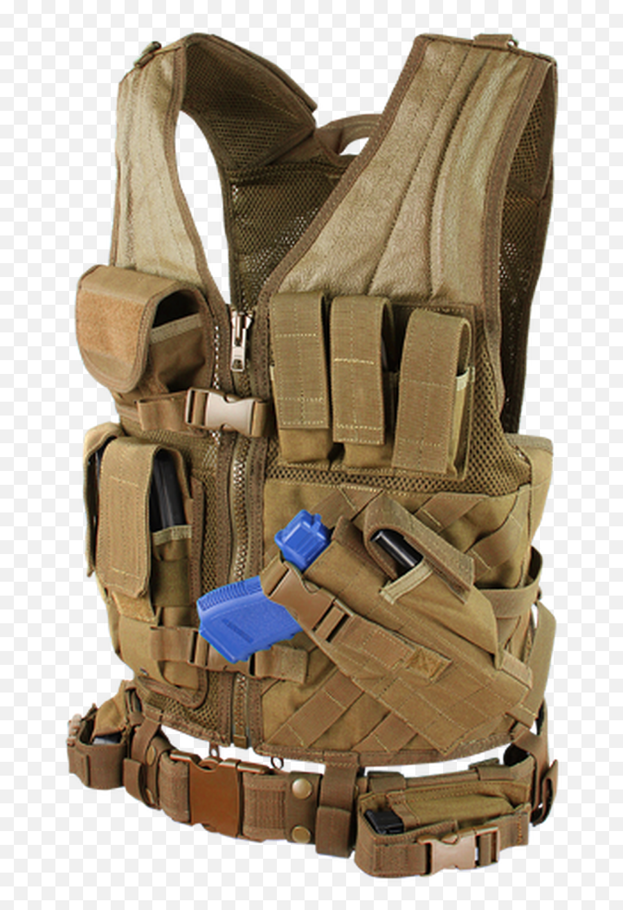 Condor - Cross Draw Vest Coyote Brown Amped Airsoft Condor Cross Draw Vest Png,Icon Regulator Motorcycle Vest