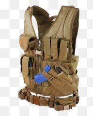 Condor - Cross Draw Vest Coyote Brown Amped Airsoft png