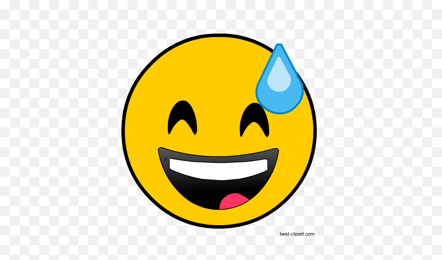 Laughing Face With Sweat Clip Art Png Emoji
