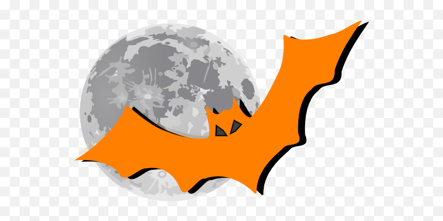 Bat In The Moonlight Clip Art - Vector Clip Art Cartoon Transparent Background Moon Clipart Png,Moonlight Png