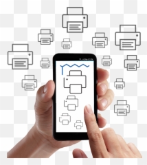 Hand Cell Phone Png - Holding Cell Phone Printer On Mobile Printing