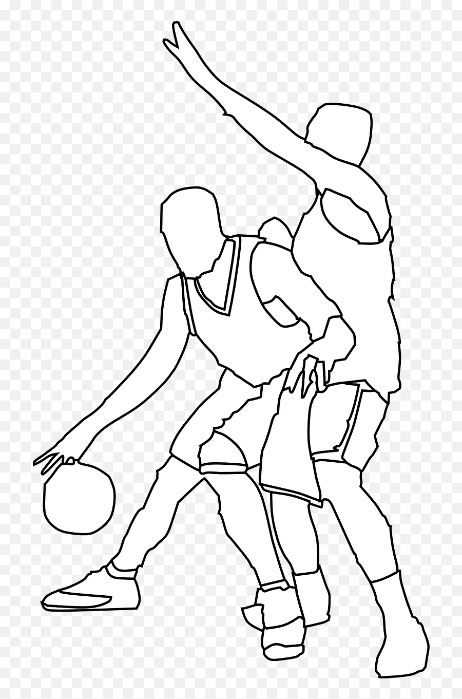 Basketball Players Defence - Free Vector Graphic On Pixabay Basketball Game Drawing Player Png,Basketball Player Silhouette Png