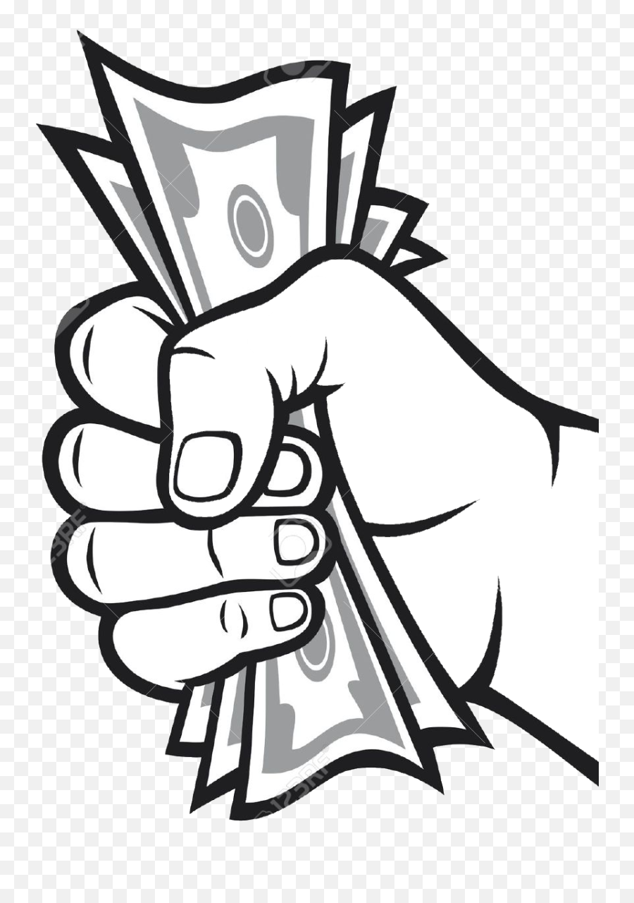 Drawing Bag Banknote Transprent Png - Money Hand Vector Money In Hands Vector,Hand Vector Png