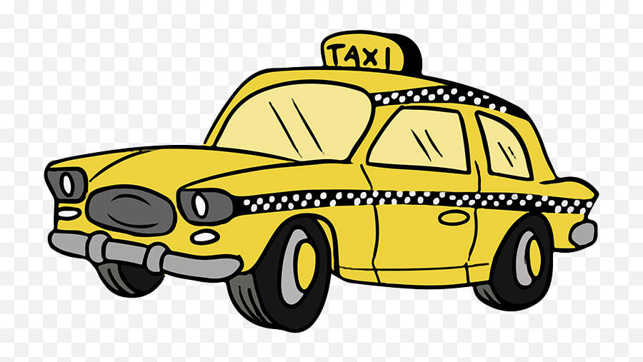 Free Cartoon Taxi Cab Clip Art Clipart 900 - Taxi Clipart Transparent Background Png,Cartoon Car Transparent Background