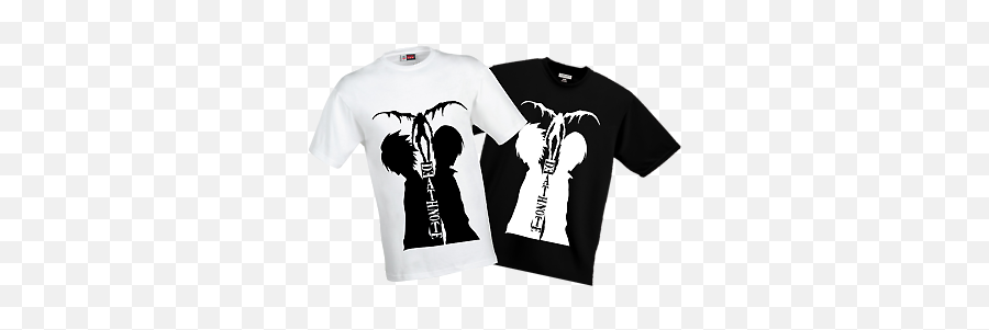 Death Note Anime Fan T - Shirt Unisex Kira L And Ryuk Black And White Tshirt Ebay Monochrome Png,L Logo Death Note